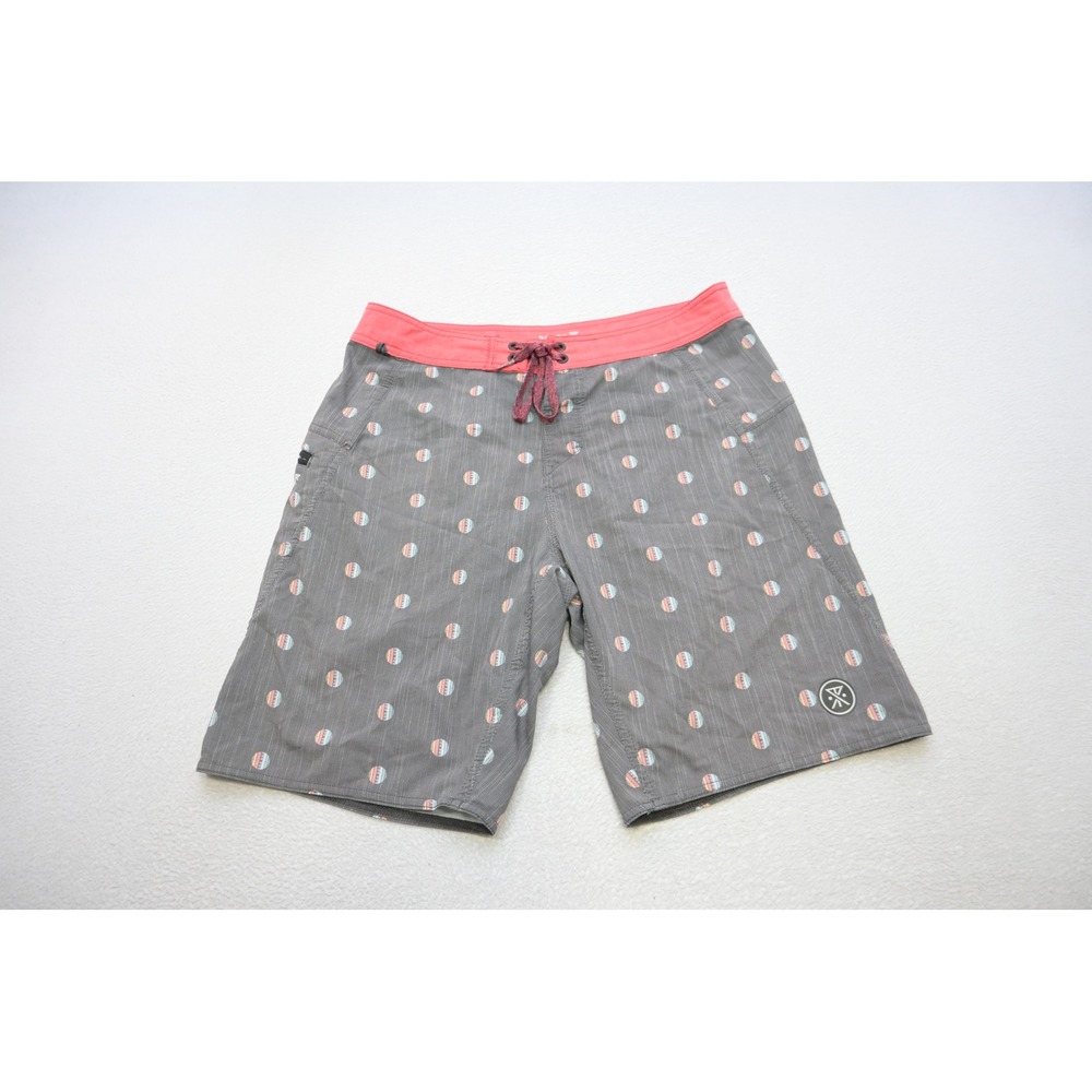 Roark Board Shorts Mens 30 Grey Coral Polka Dot Savage Series Swim Trunks‎ EUC
